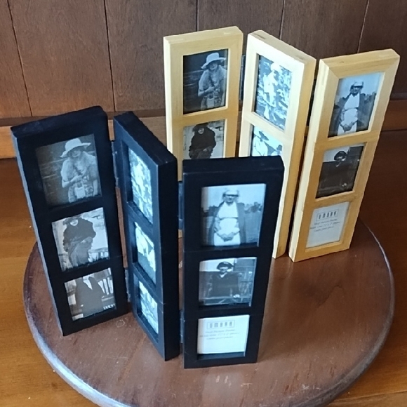 Umbra Shoji Wood Picture Frames Japanese 9 Picture Collage Black Natural 1.5 x 2 - Picture 1 of 9